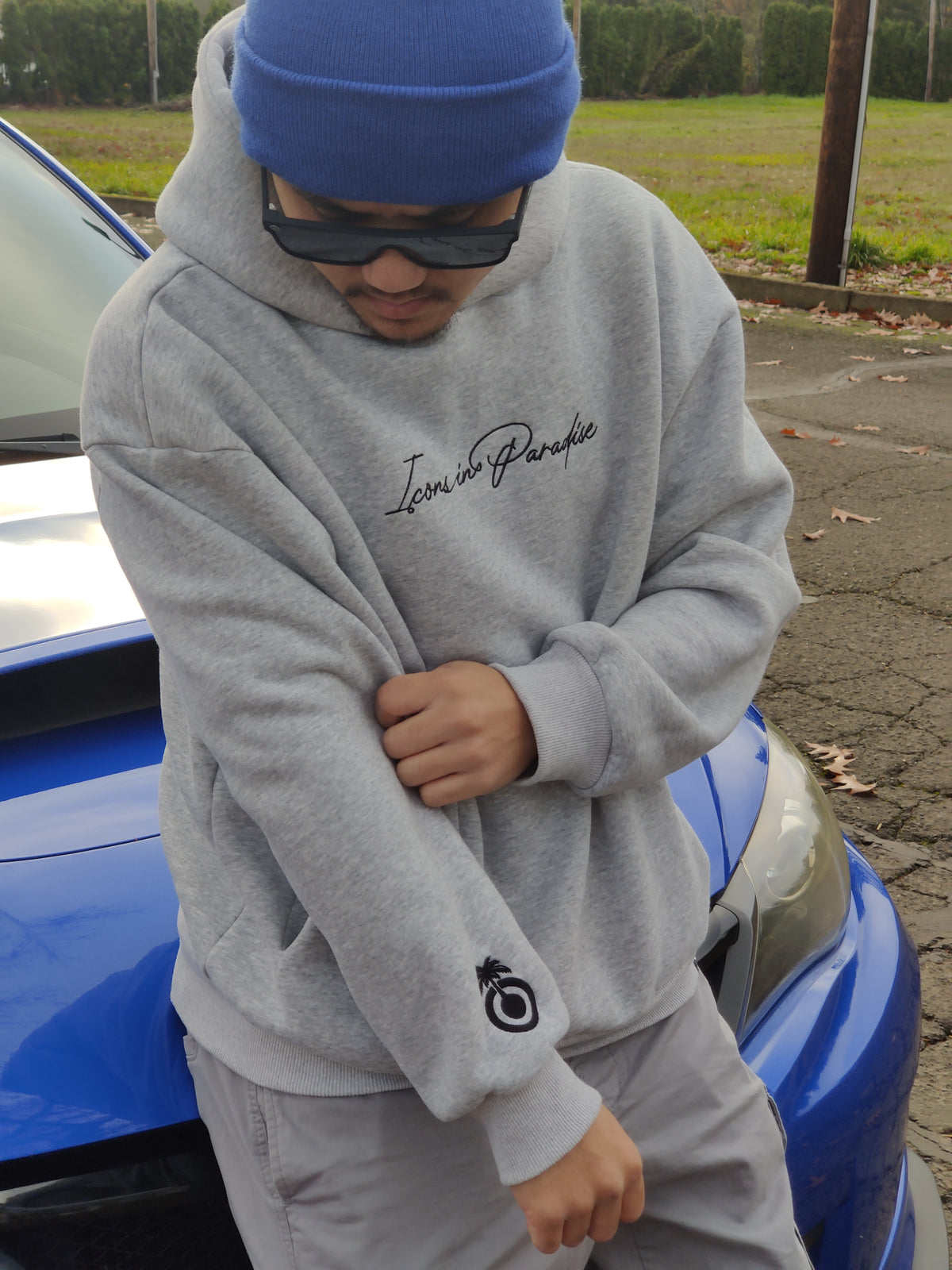 Icons Script Hoodie - Embroidered Comfort and Style