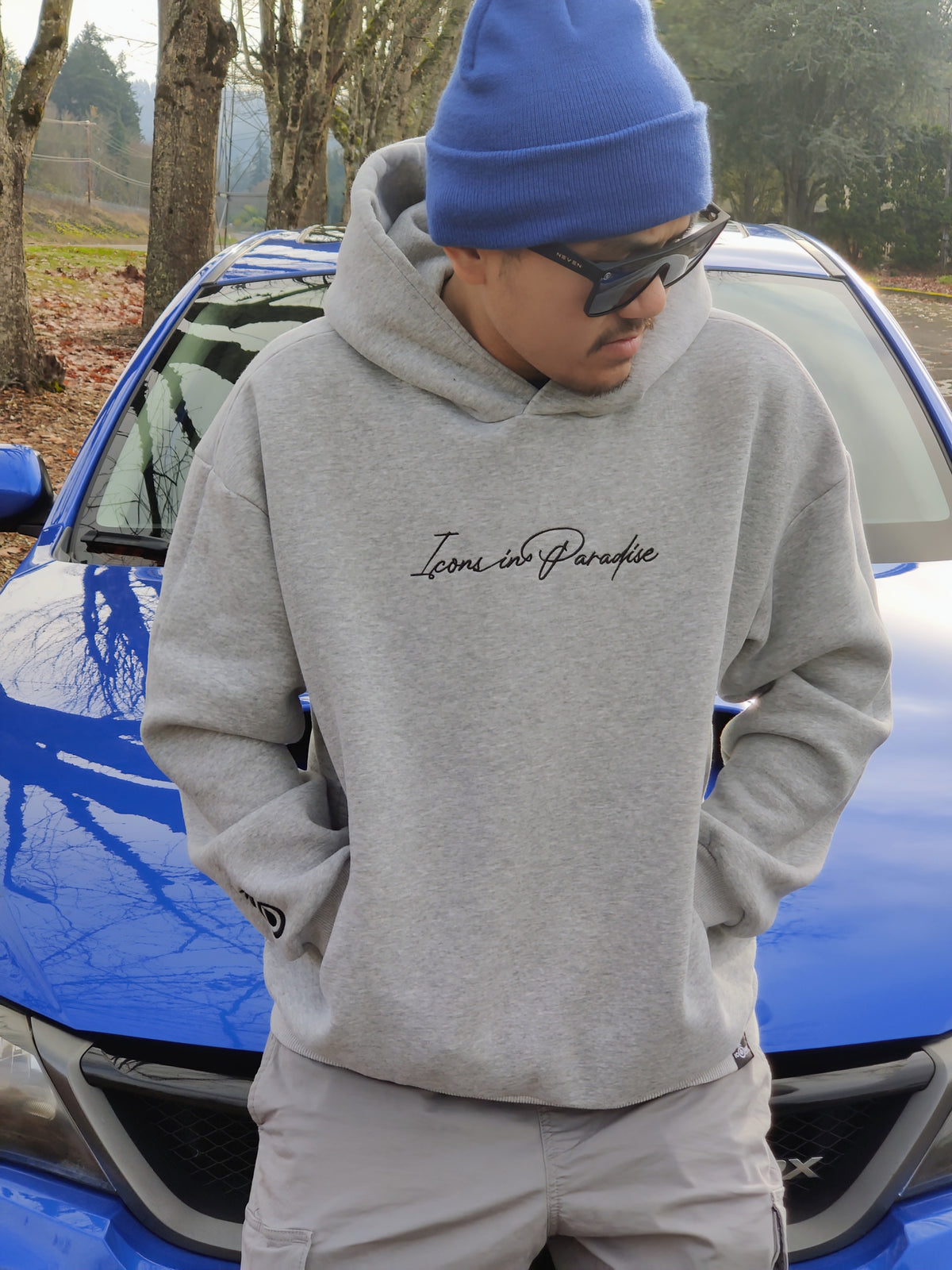 Icons Script Hoodie - Embroidered Comfort and Style