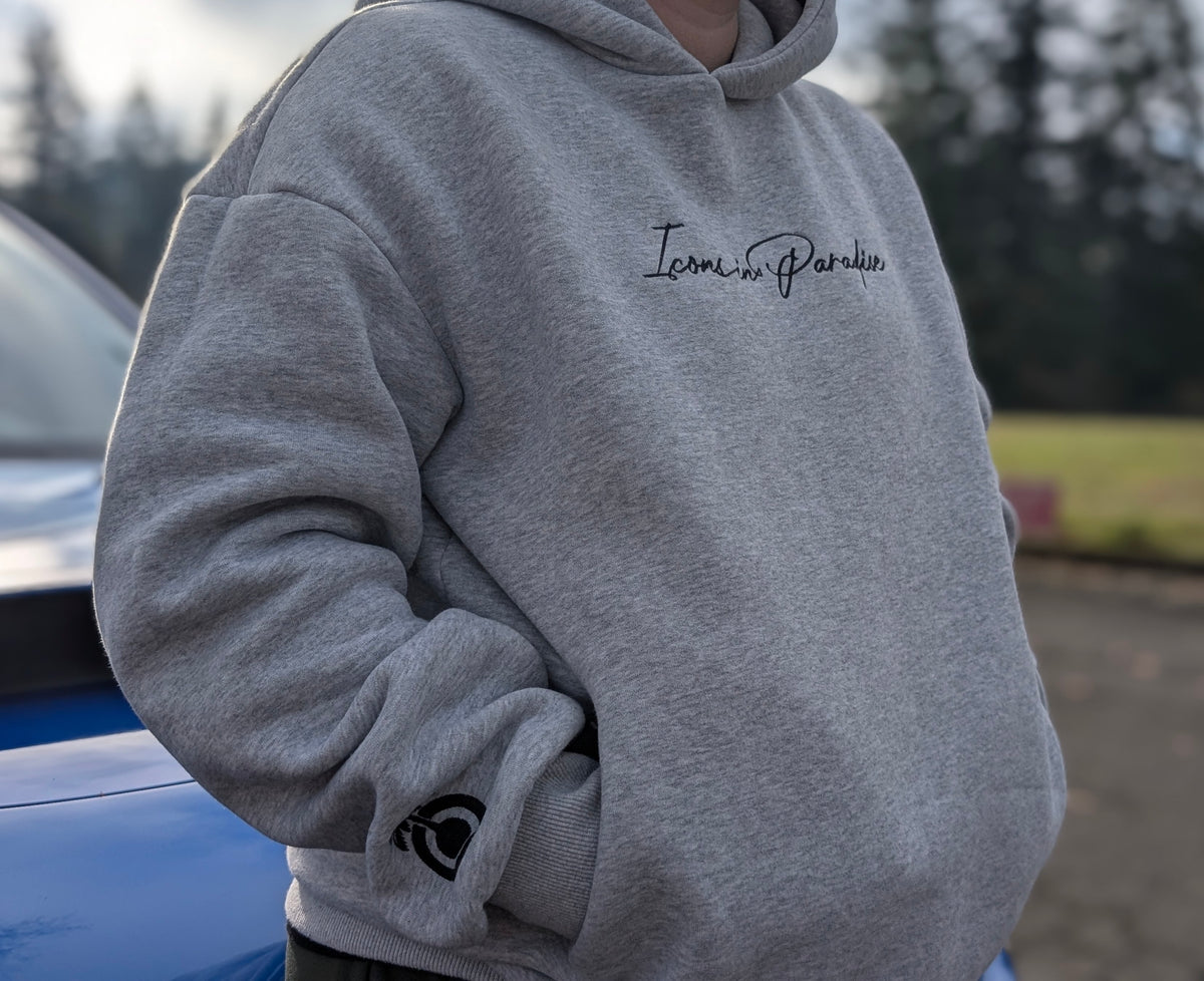 Icons Script Hoodie - Embroidered Comfort and Style
