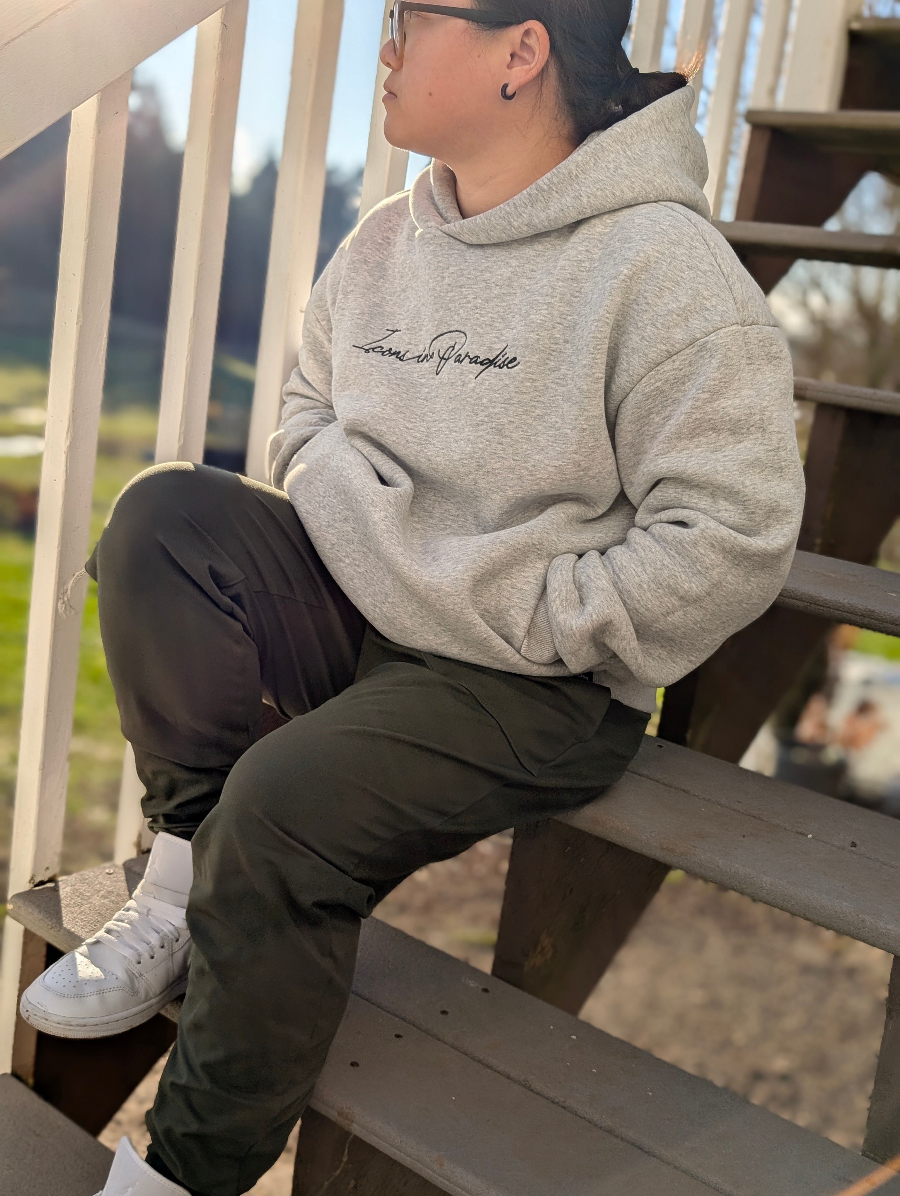Icons Script Hoodie - Embroidered Comfort and Style