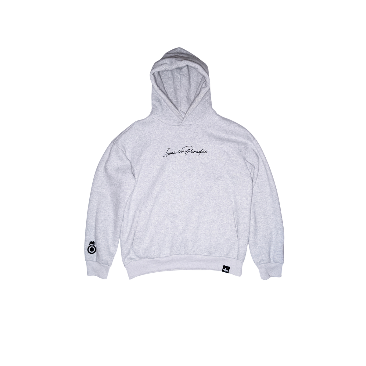 Icons Script Hoodie - Embroidered Comfort and Style